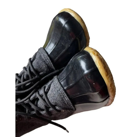 Bass Harlequin Duck Rain Boots Size 9 Black & Gray Women’s - Picture 4 of 8